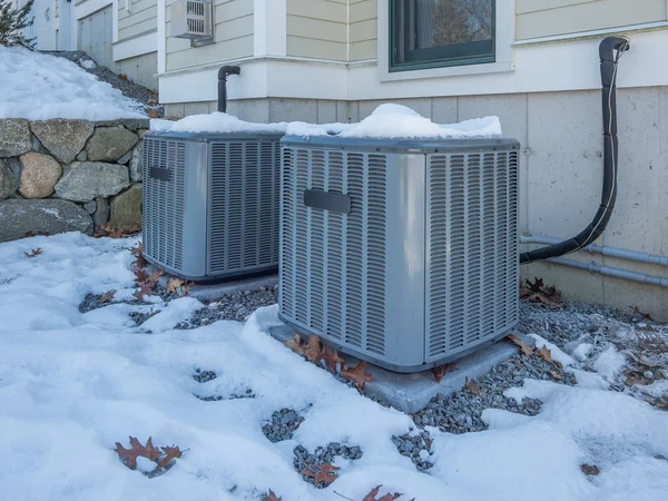 AC unit serviced in winter in West Bloomfield Michigan