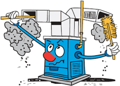 cartoon of furnace cleaner